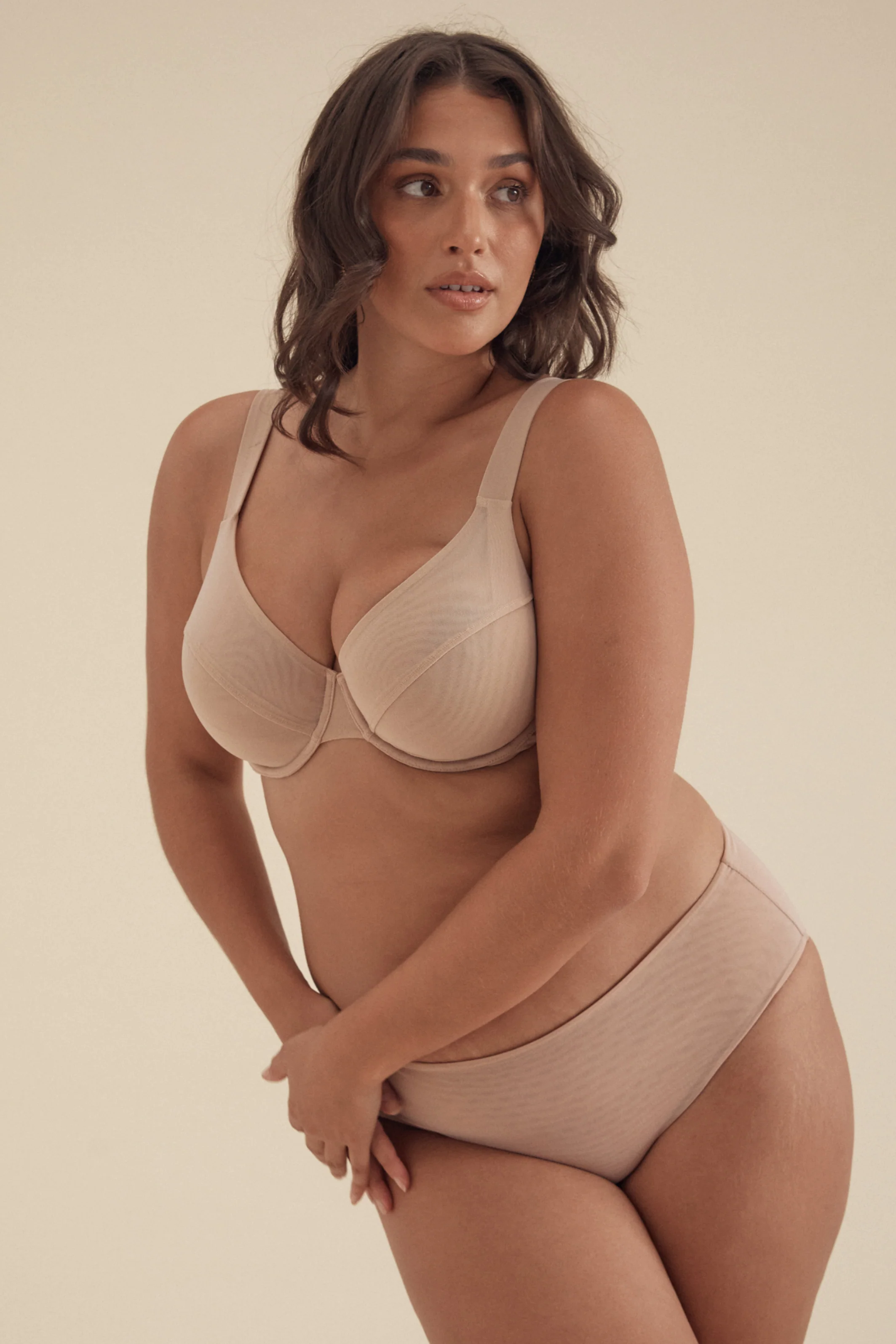 BUSTY BASICS KNICKERS - FULL BRIEF - LATTE